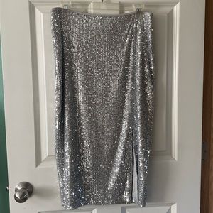 Nordstrom Halogen Sequin skirt with side slit. Lined.